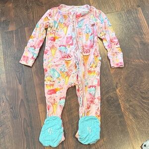 Posh Peanut Pink Ice Cream Print Kids Footie